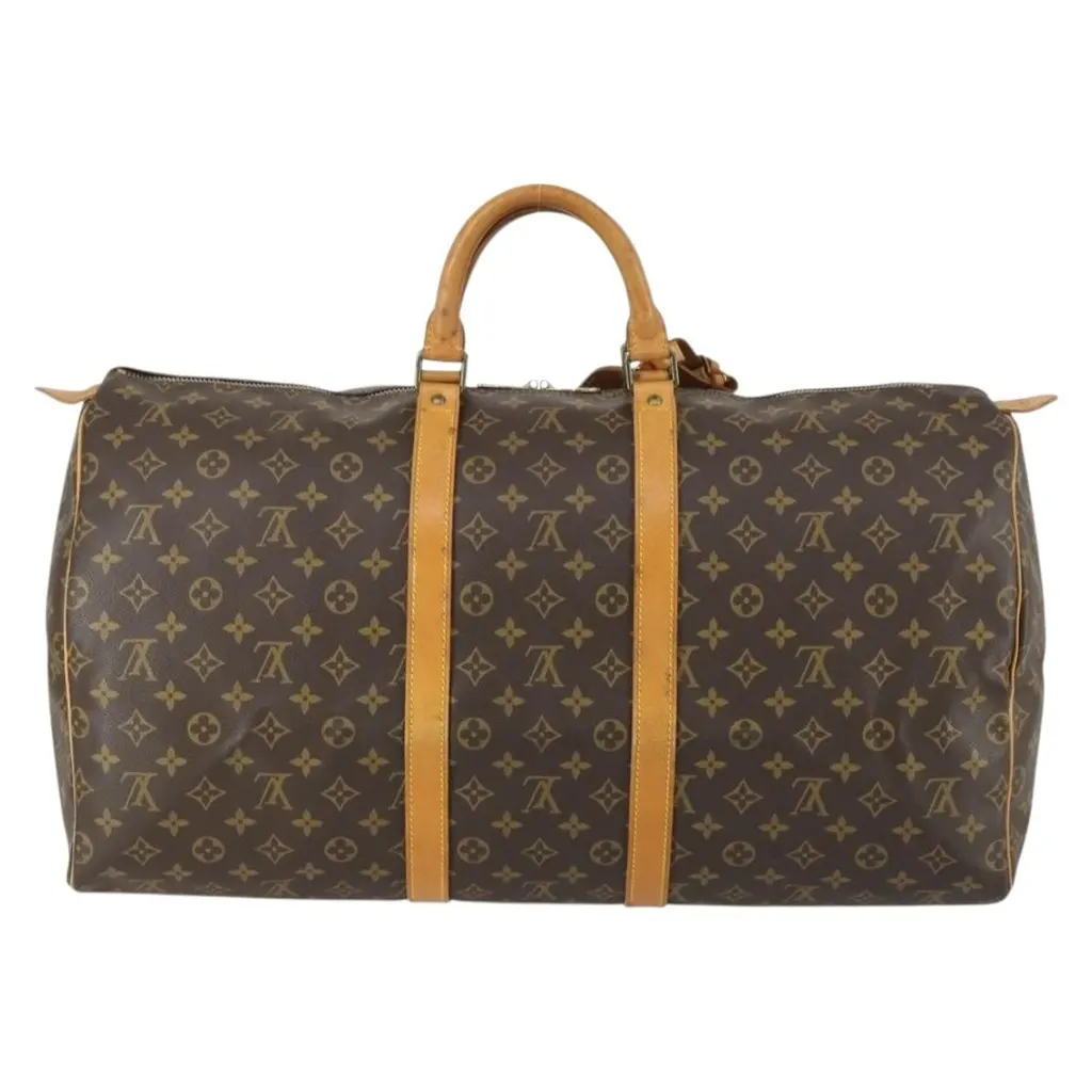 Louis Vuitton Keepall Bag Brown Canvas Fair - Back View