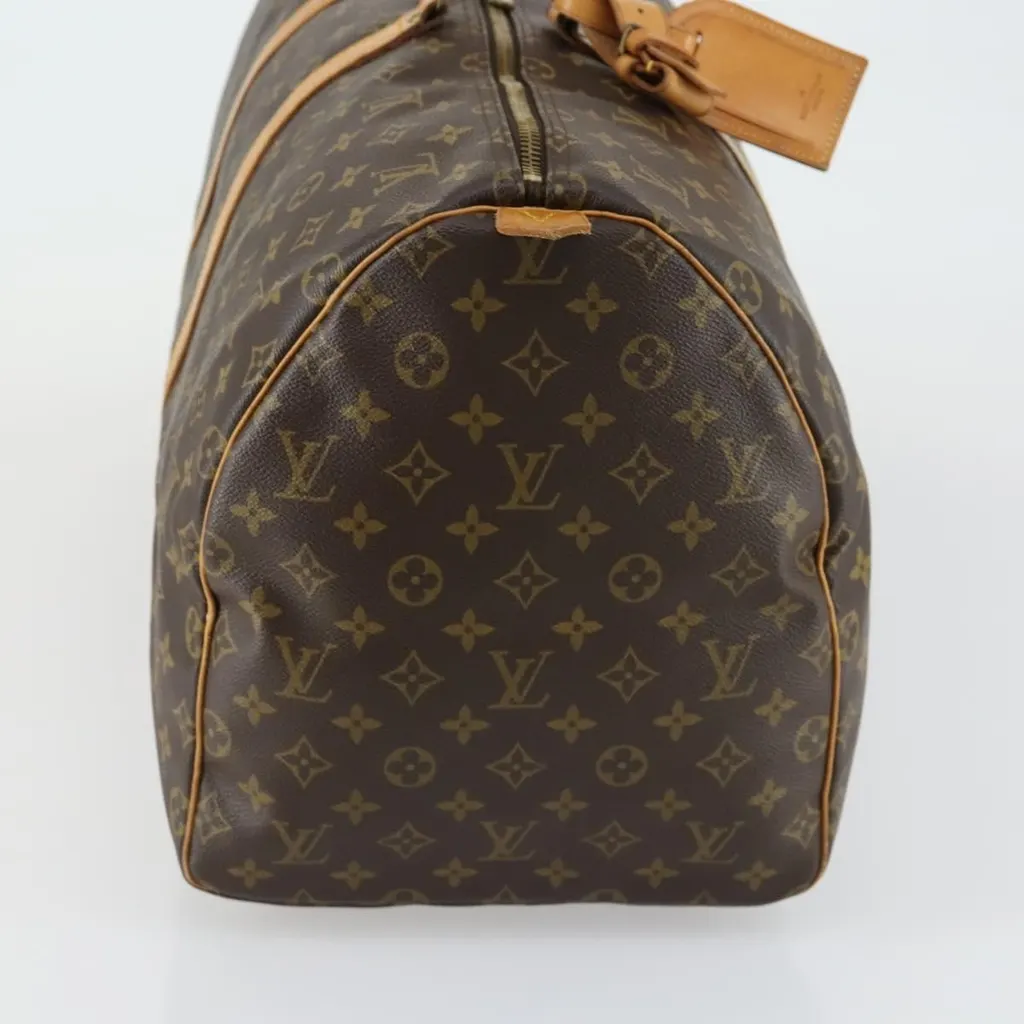 Louis Vuitton Keepall Bag Brown Canvas Fair - Model View