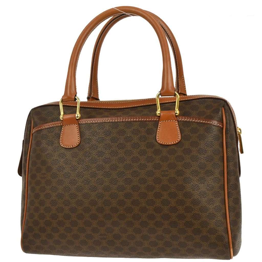 Celine Vintage Macadam Handbag Brown Canvas Good condition - Back View