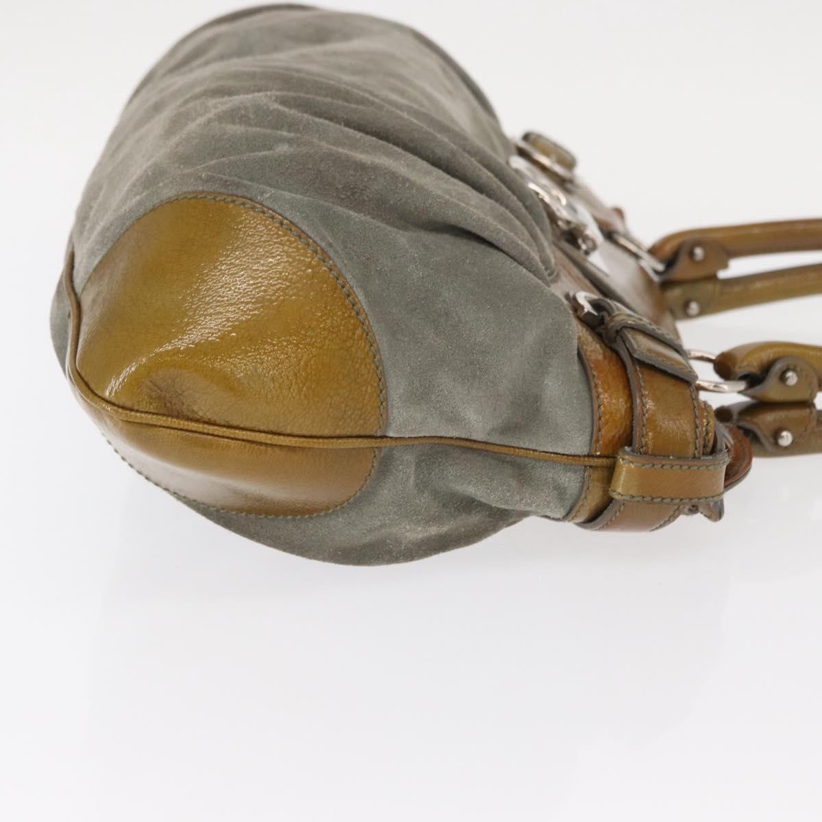 Salvatore Ferragamo Gancini handbag Green Suede Good condition - Inside View