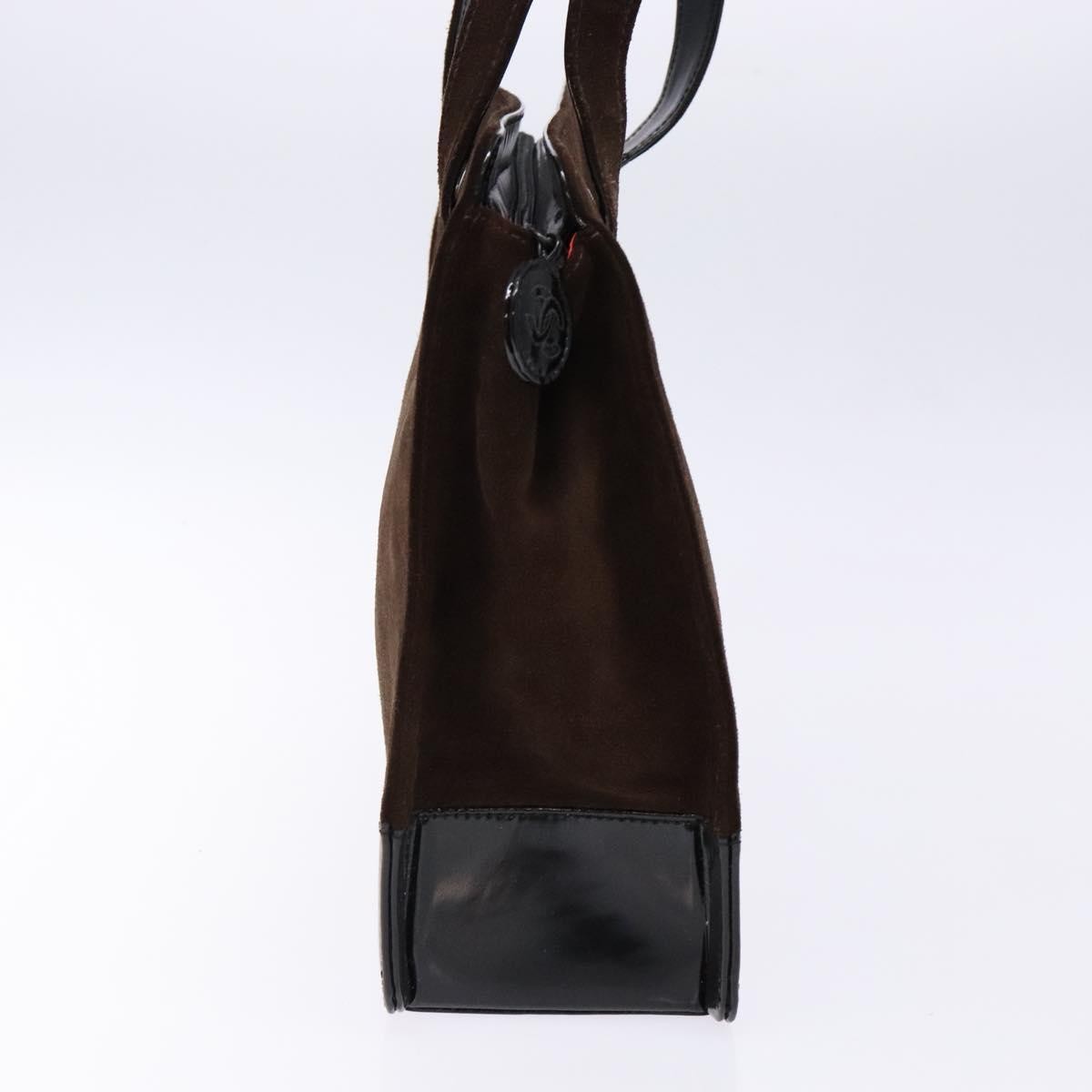 Chanel Vintage Logo Tote Brown Suede Good condition - Model View