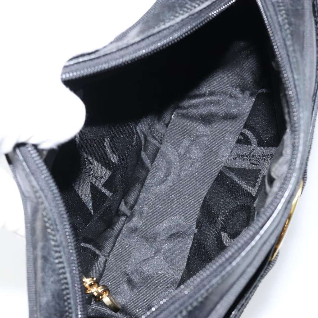 Salvatore Ferragamo Vala Shoulder Bag Black Leather Good condition - Box View