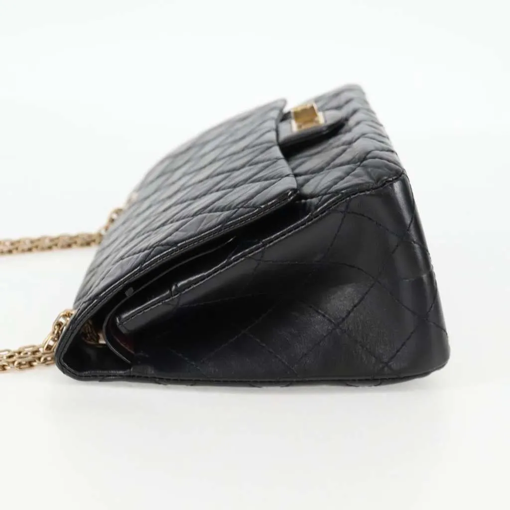 Chanel Reissue 2.55 Flap Bag Black Leather Good - Inside View