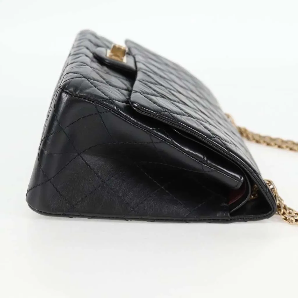 Chanel Reissue 2.55 Flap Bag Black Leather Good - Model View