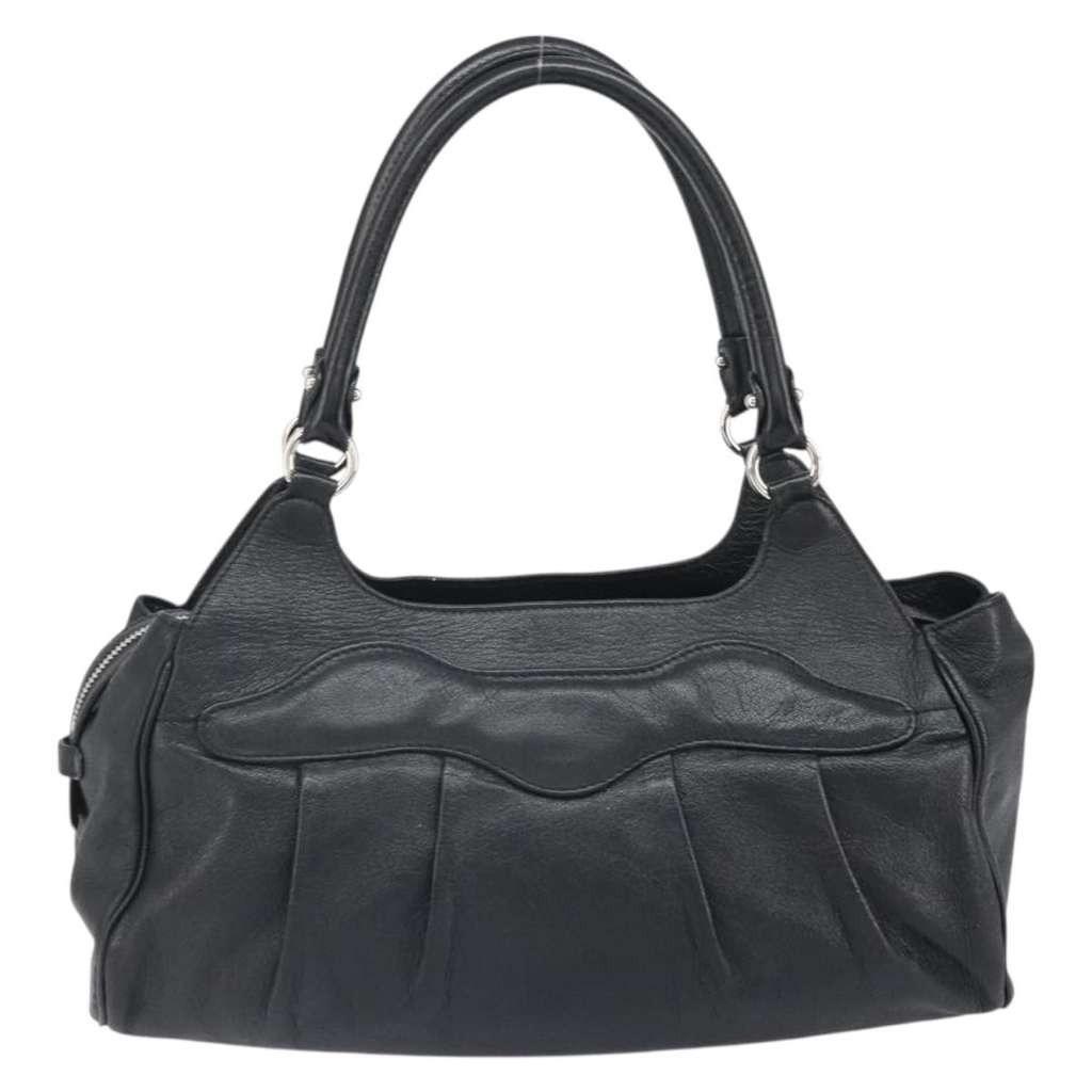Salvatore Ferragamo Gancini handbag Black Leather Good condition - Back View
