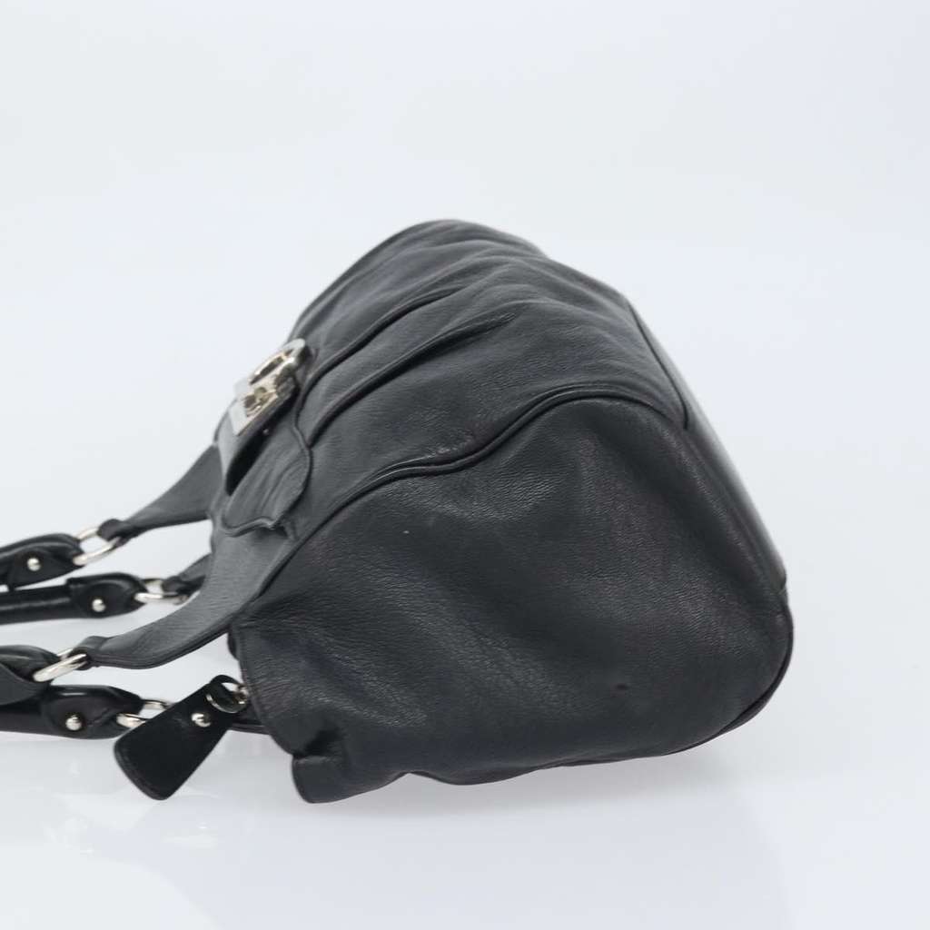 Salvatore Ferragamo Gancini handbag Black Leather Good condition - Model View