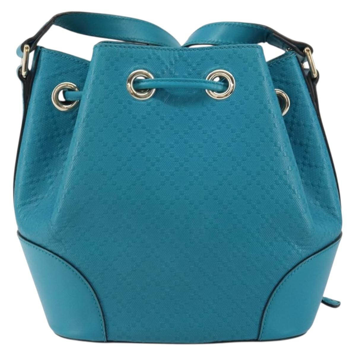 Gucci Bright Bucket Bag Blue Leather Good condition - Back View