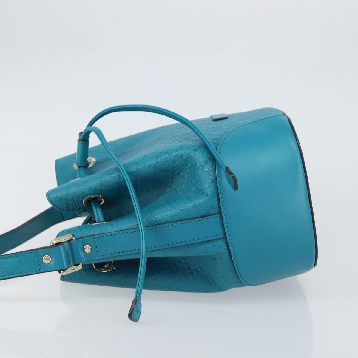 Gucci Bright Bucket Bag Blue Leather Good condition - Model View