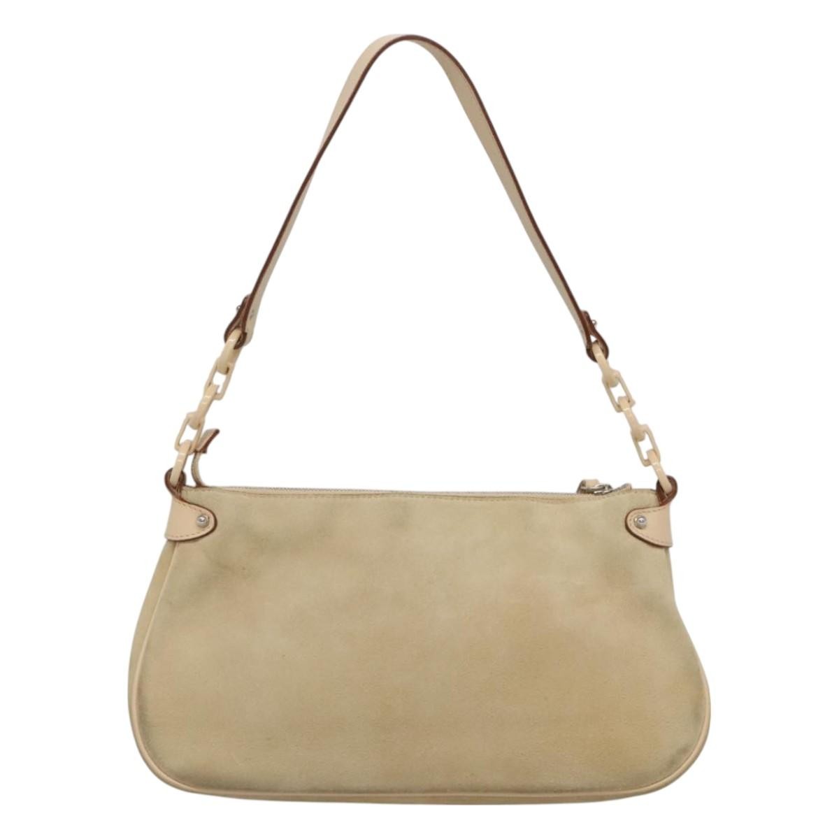 Salvatore Ferragamo Gancini Shoulder Bag Beige Suede Good condition - Back View
