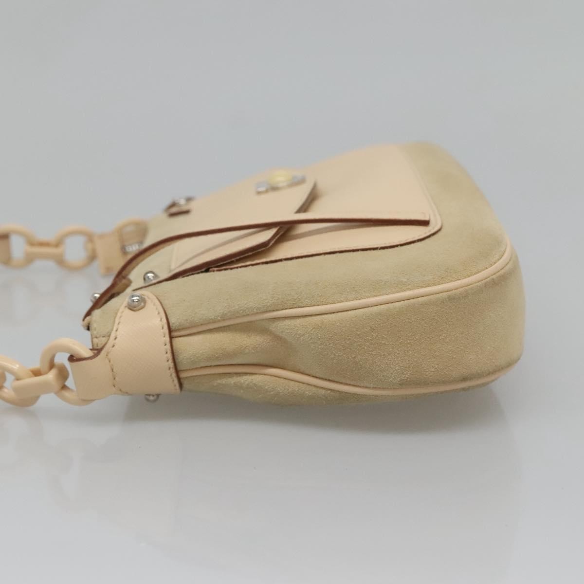 Salvatore Ferragamo Gancini Shoulder Bag Beige Suede Good condition - Inside View