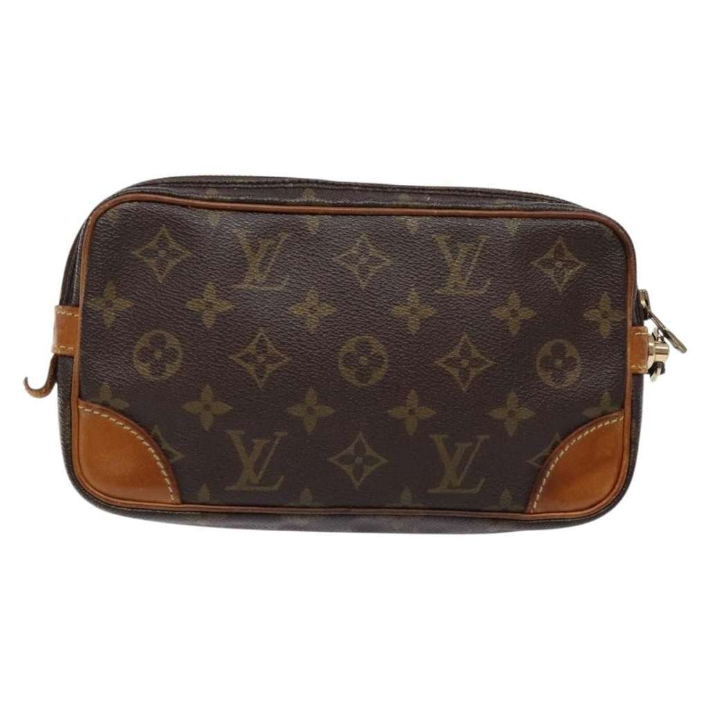 Louis Vuitton Marly Dragonne Clutch Brown Canvas Good condition - Back View