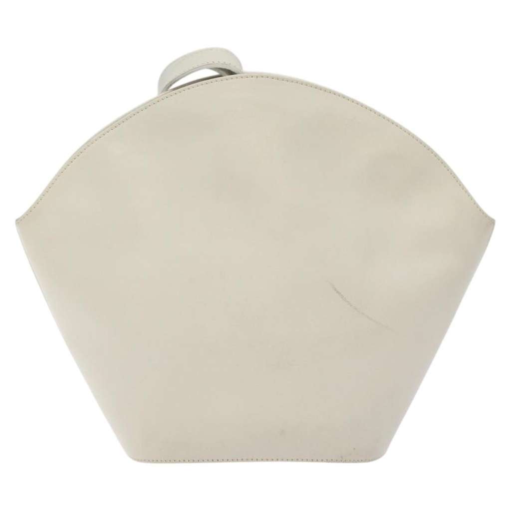 Salvatore Ferragamo Shoulder Bag White Leather Good condition - Back View