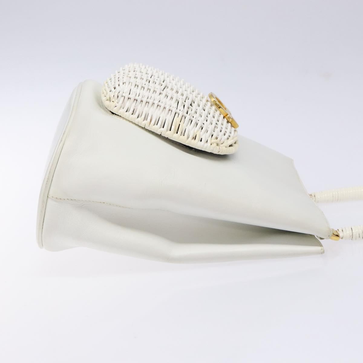 Salvatore Ferragamo Vintage Gancini Convertible Top Handle Bag White Leather Good condition - Inside View
