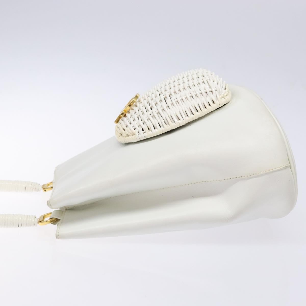Salvatore Ferragamo Vintage Gancini Convertible Top Handle Bag White Leather Good condition - Model View