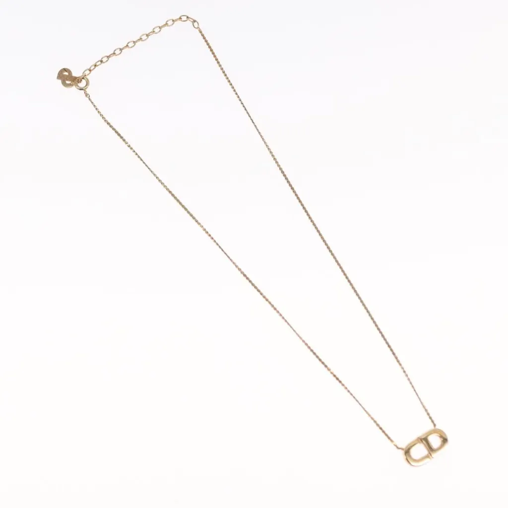 Dior CD Logo necklace Gold Metal Good - Front View