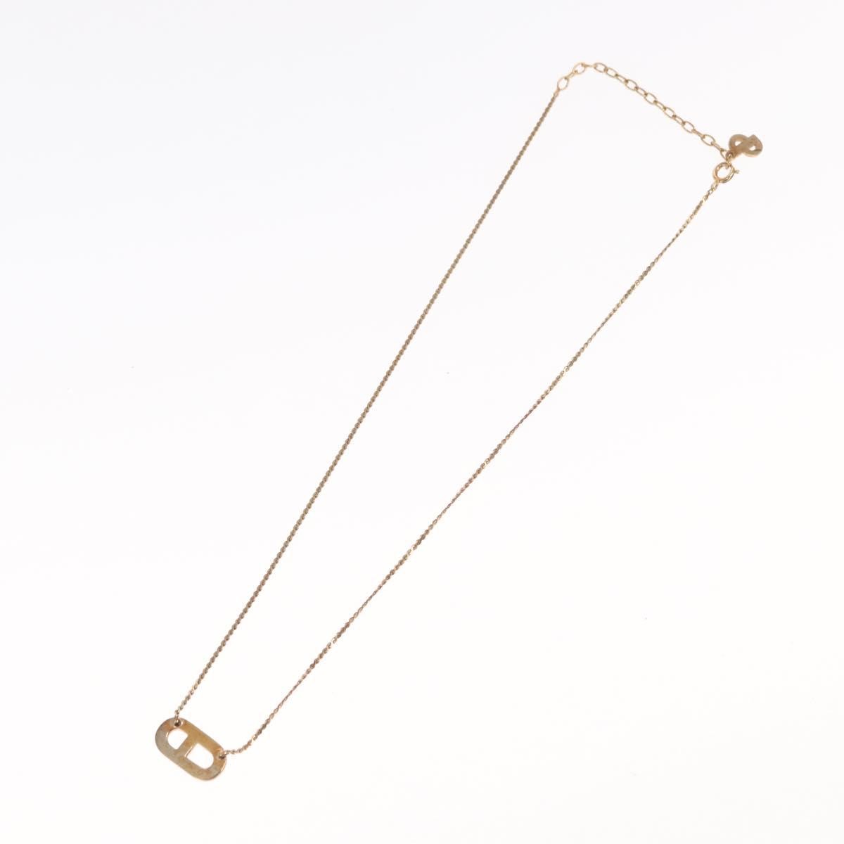 Christian Dior CD Logo necklace Gold Metal Good condition - Back View