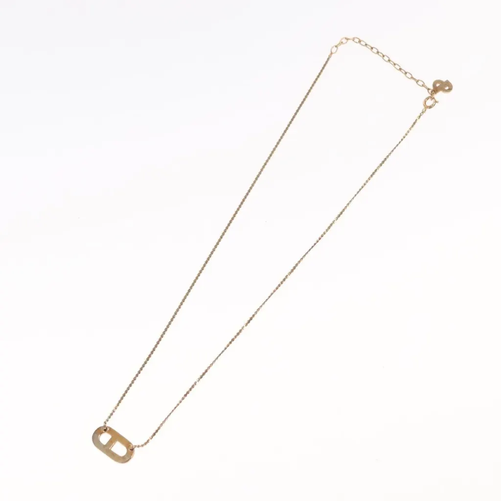 Dior CD Logo necklace Gold Metal Good - Back View