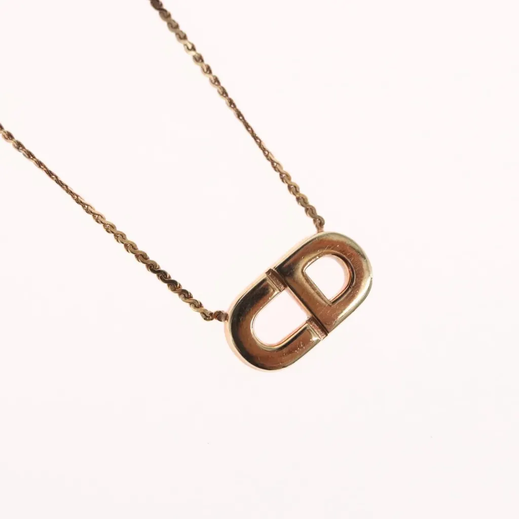 Dior CD Logo necklace Gold Metal Good - Inside View