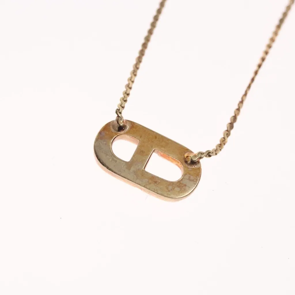 Dior CD Logo necklace Gold Metal Good - Model View