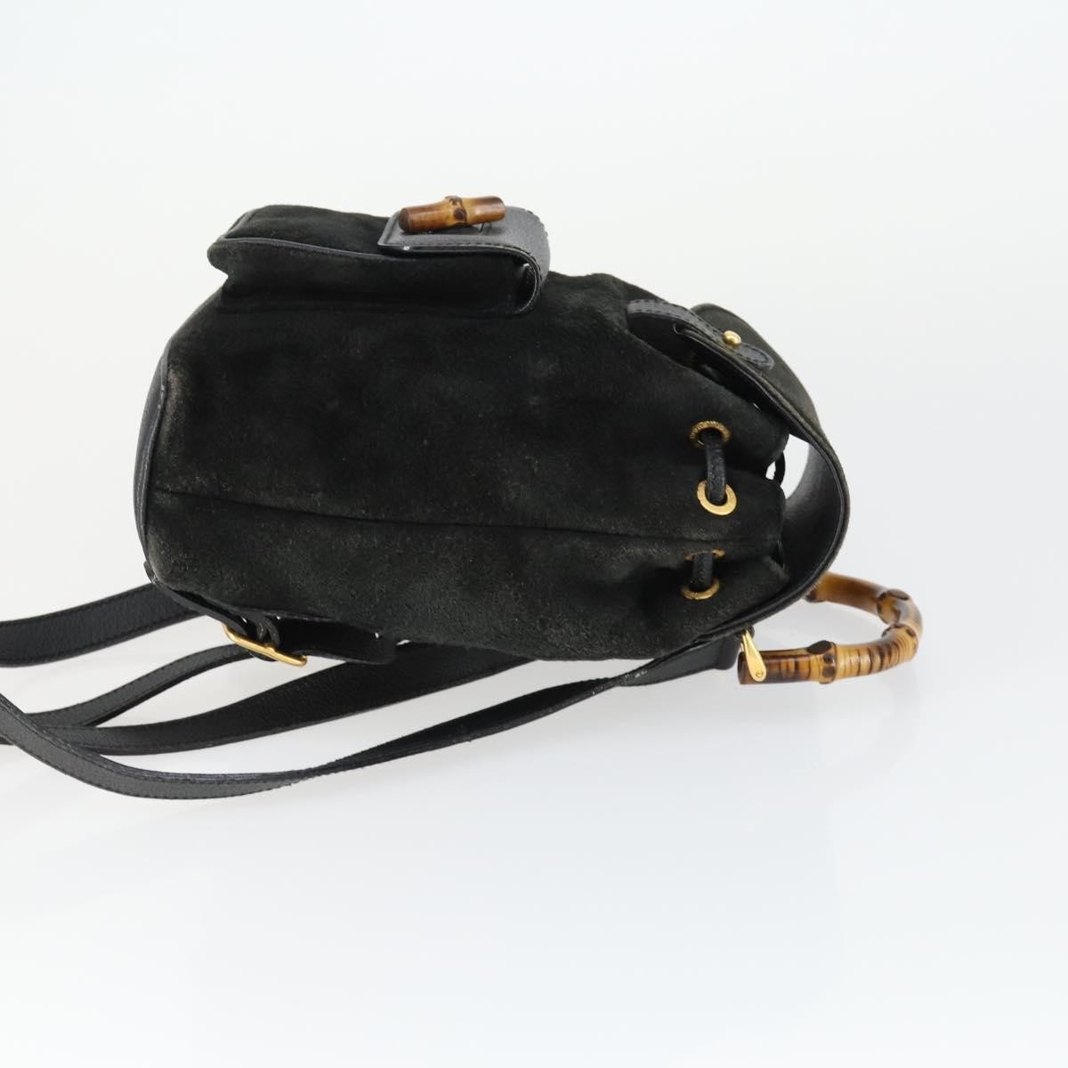 Gucci Gucci bamboo backpack Black Suede Fair condition - Inside View