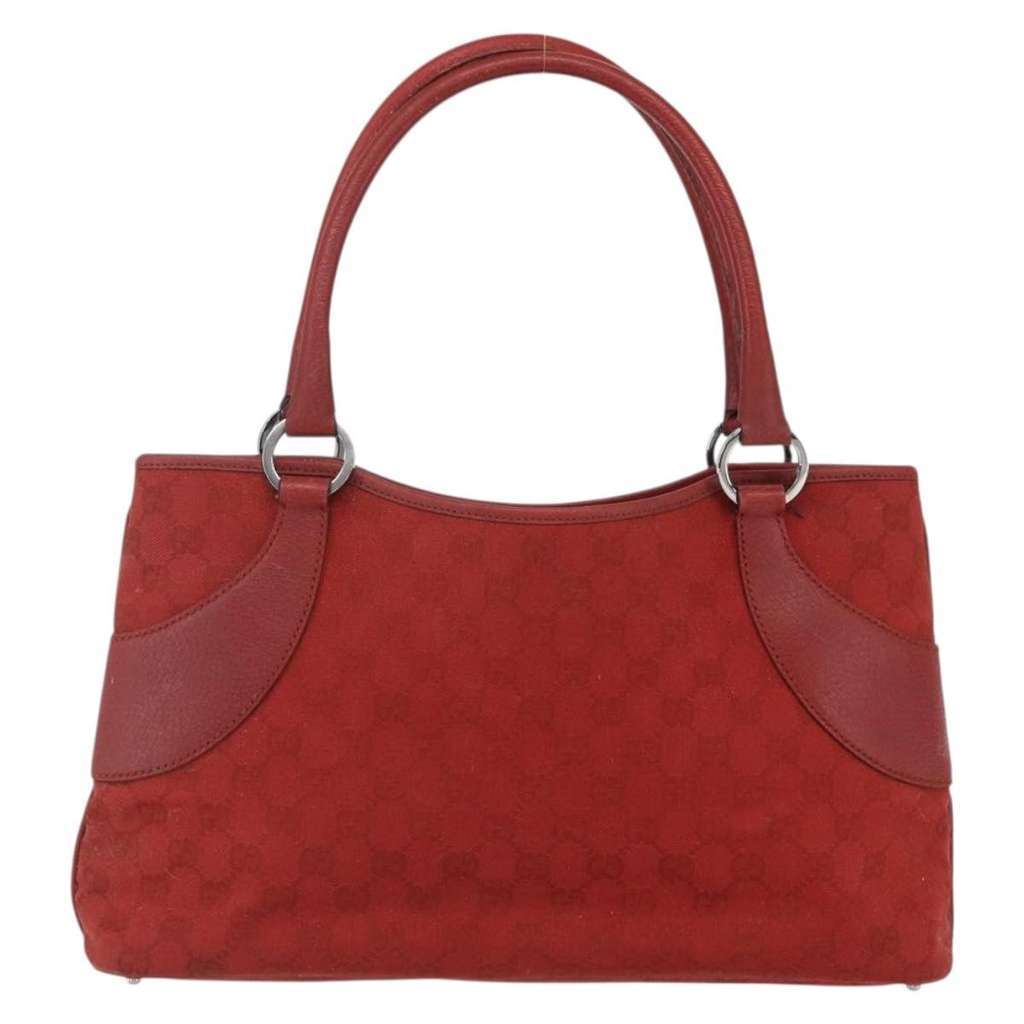 Gucci Vintage Ring Tote Red Canvas Fair condition - Back View