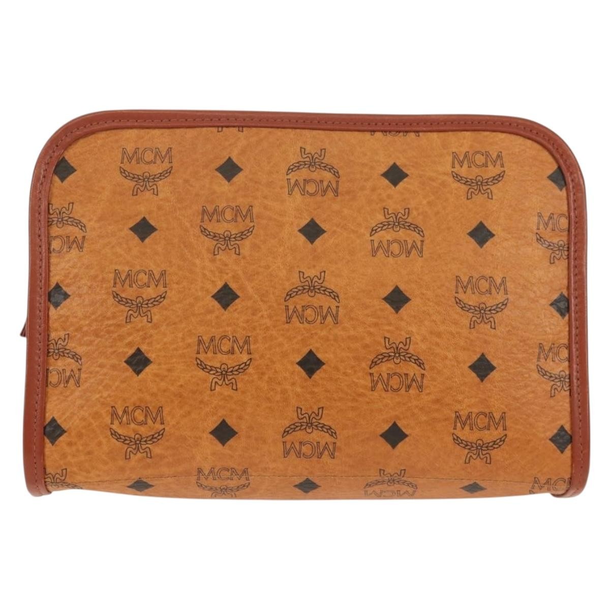Mcm Visetos pouch Brown Canvas Good condition - Back View