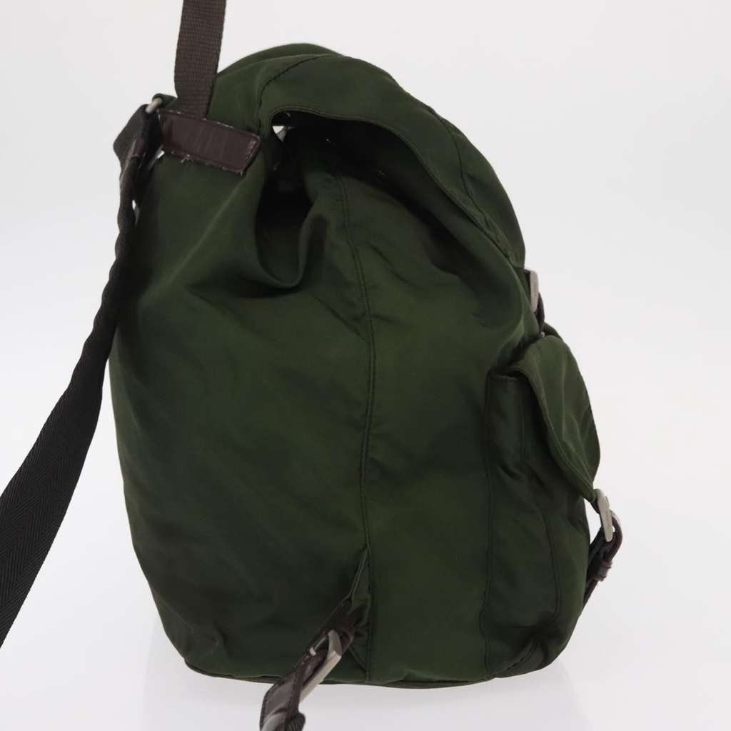 Prada Double Front Pocket Backpack Khaki Good condition - Model View