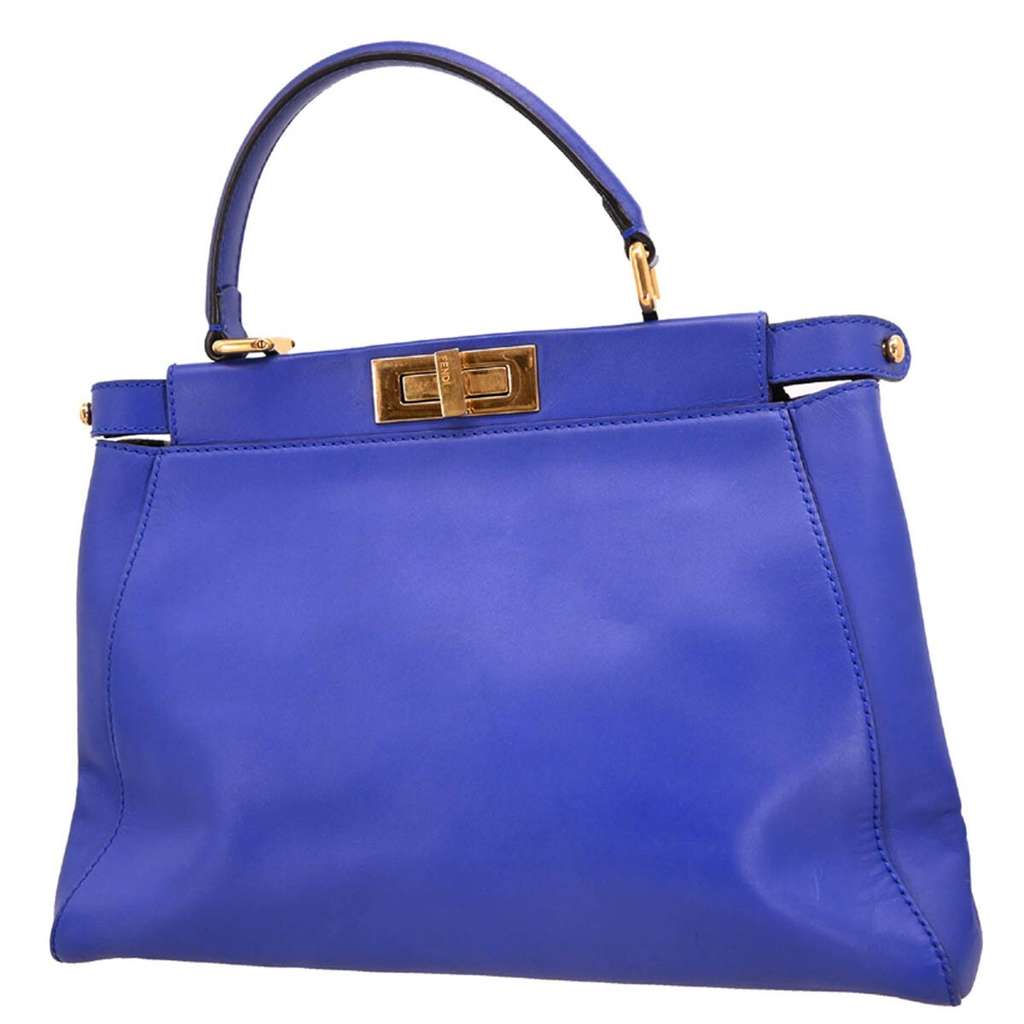 Fendi Peekaboo Bag Blue Leather Good condition - Back View