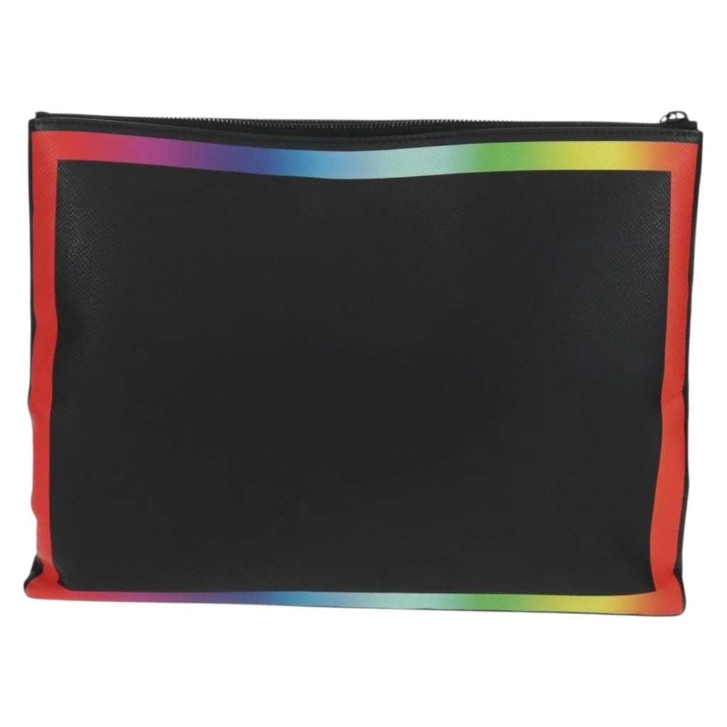 Louis Vuitton Pochette A4 Black Leather Good condition - Back View