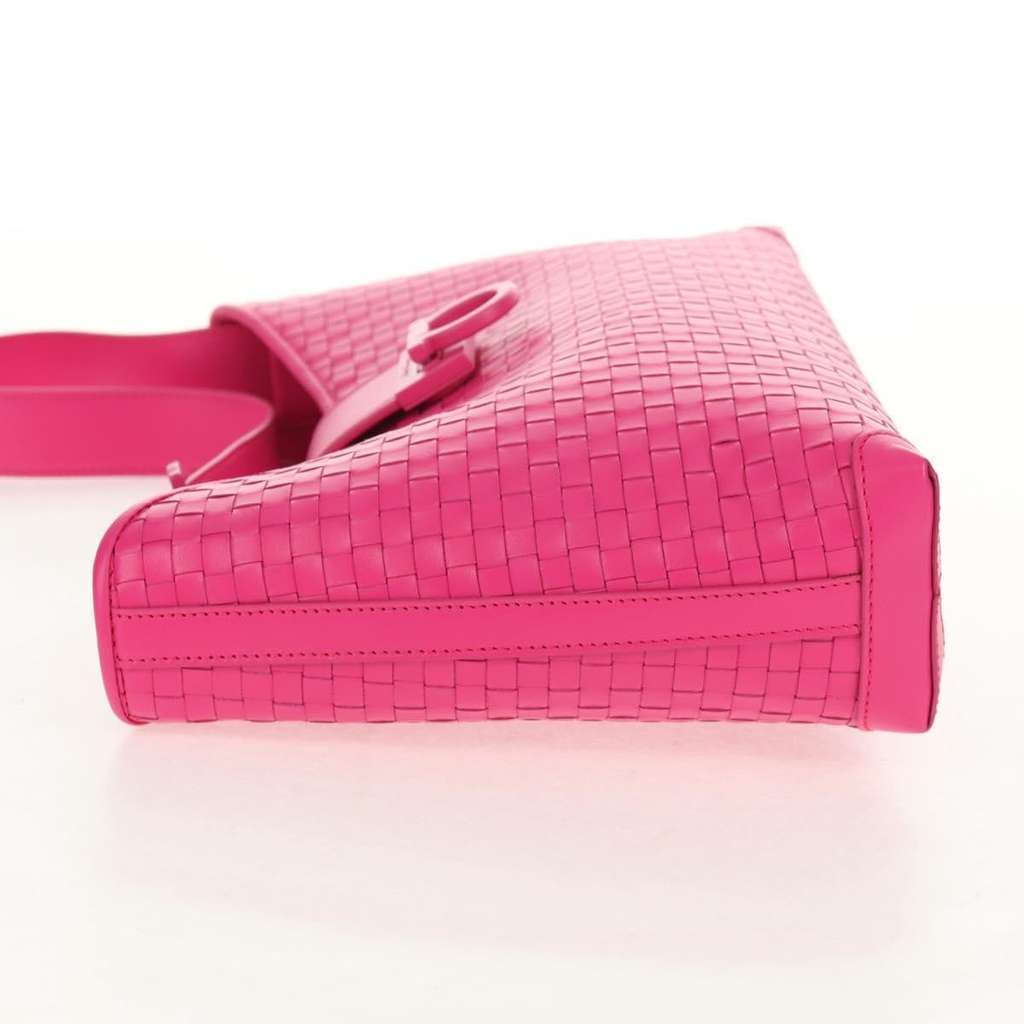 Salvatore Ferragamo Gancini Shoulder Bag Pink Leather Good condition - Inside View