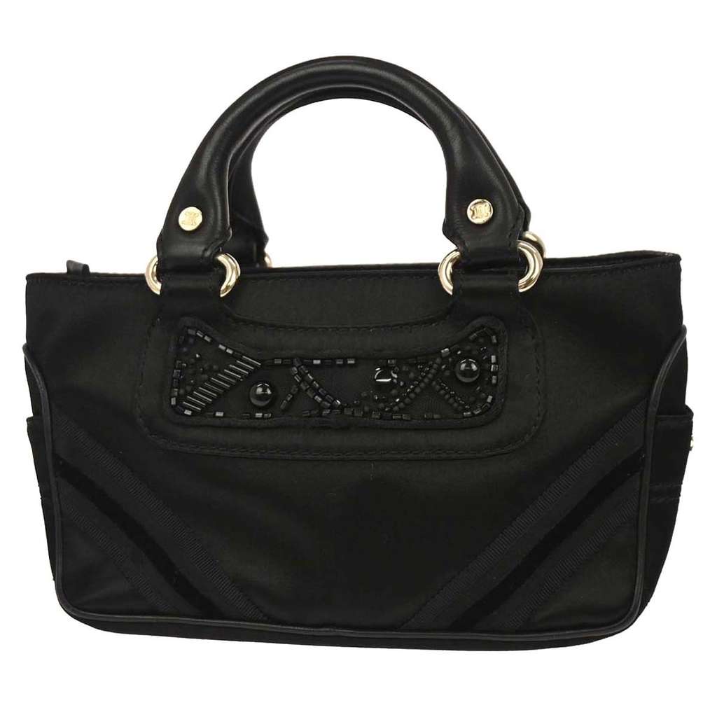 Celine Boogie Satchel Black Satin Good condition - Back View