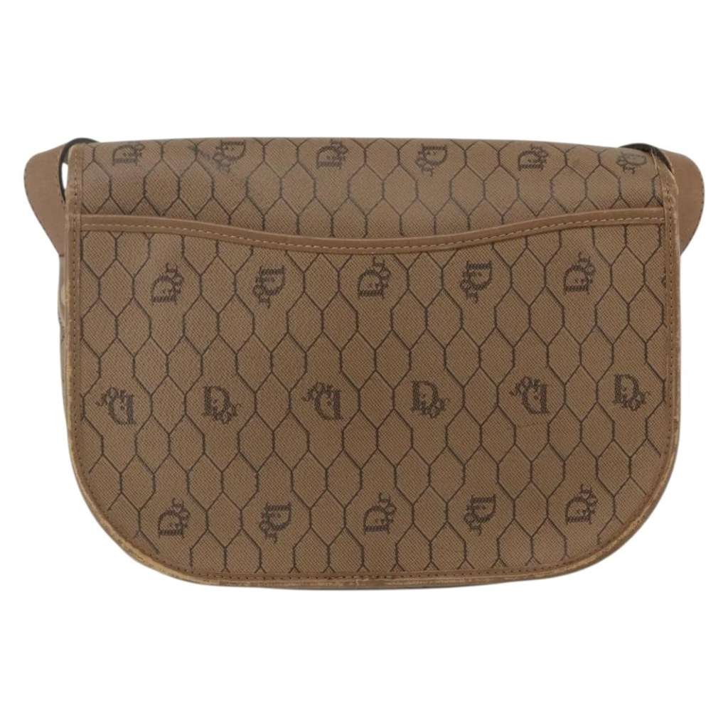 Christian Dior Vintage Honeycomb Flap Crossbody Bag Brown Fair condition - Back View