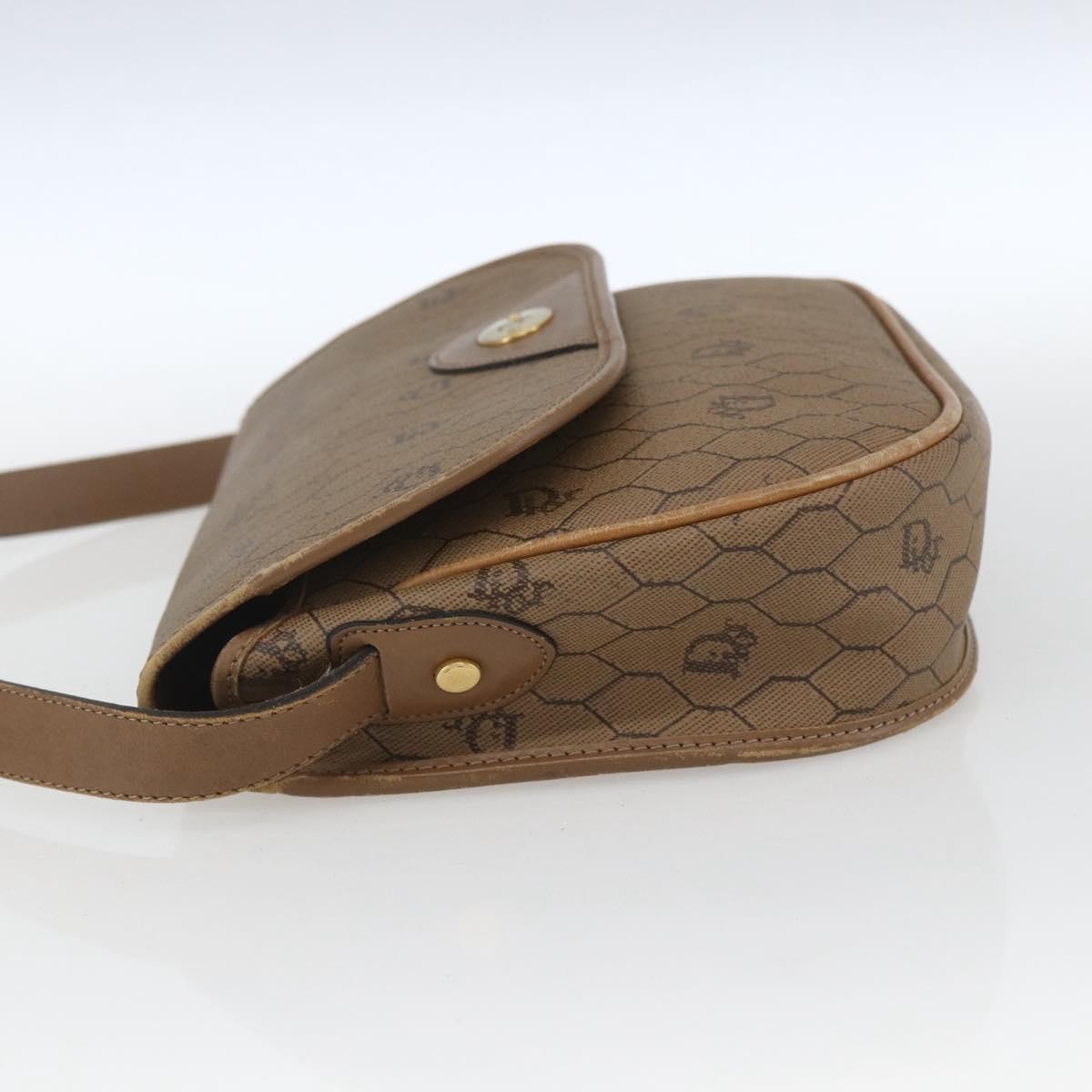 Christian Dior Vintage Honeycomb Flap Crossbody Bag Brown Fair condition - Inside View