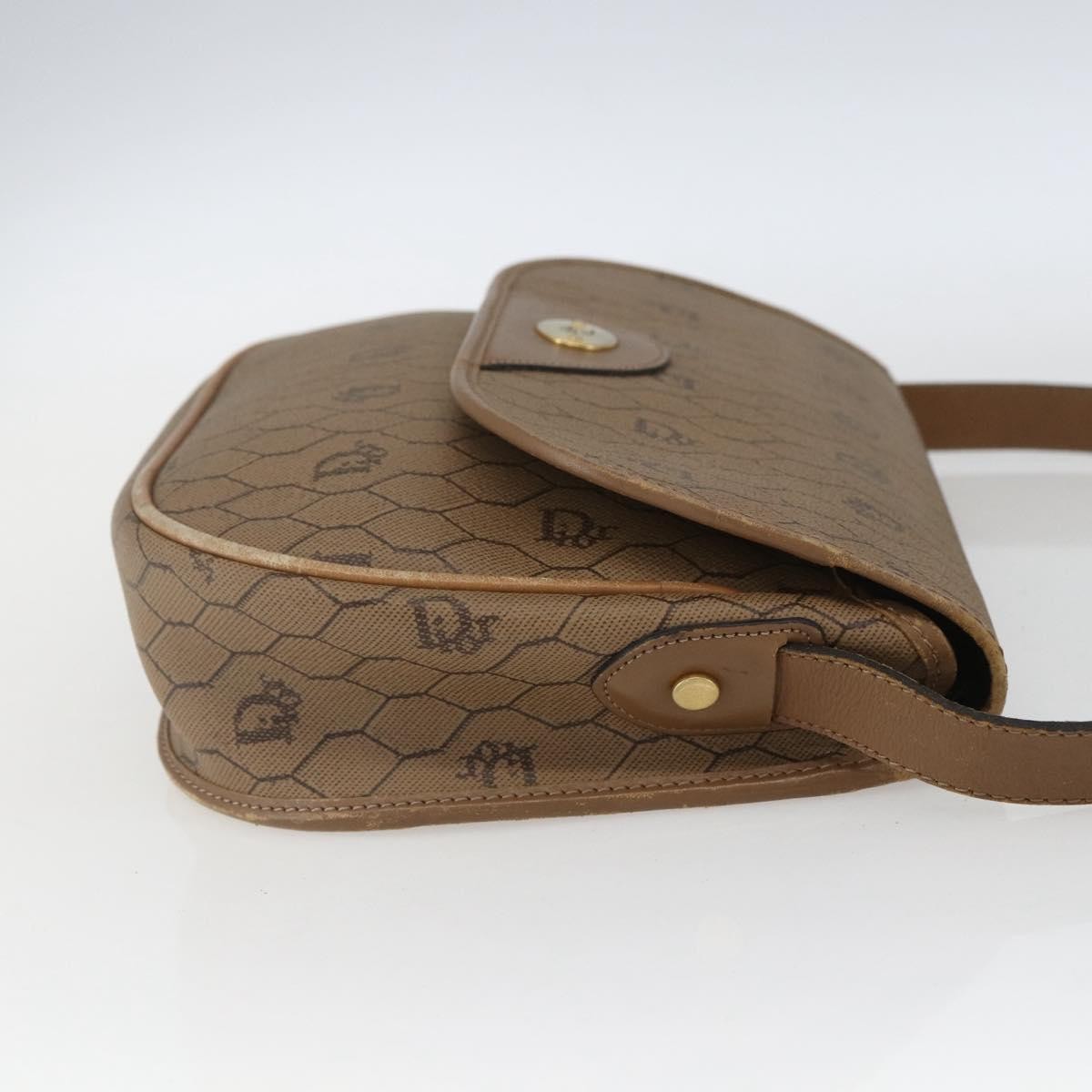 Christian Dior Vintage Honeycomb Flap Crossbody Bag Brown Fair condition - Model View