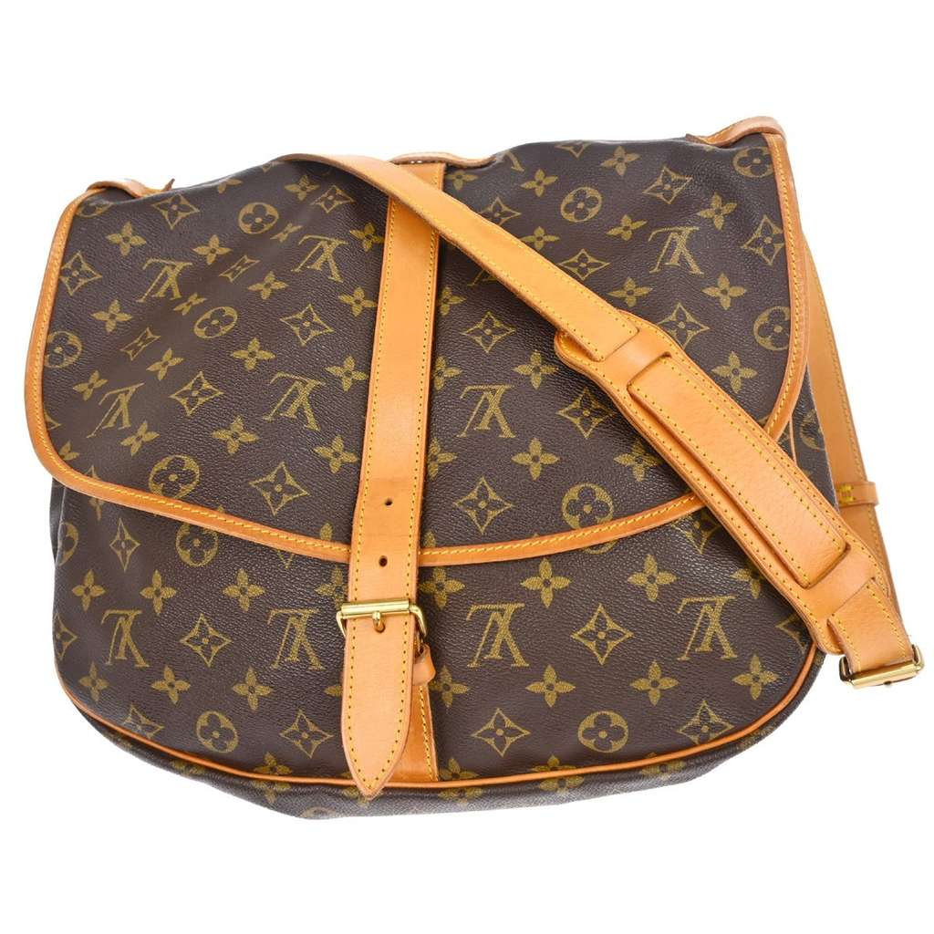 Louis Vuitton Saumur Handbag Brown Canvas Good condition - Back View