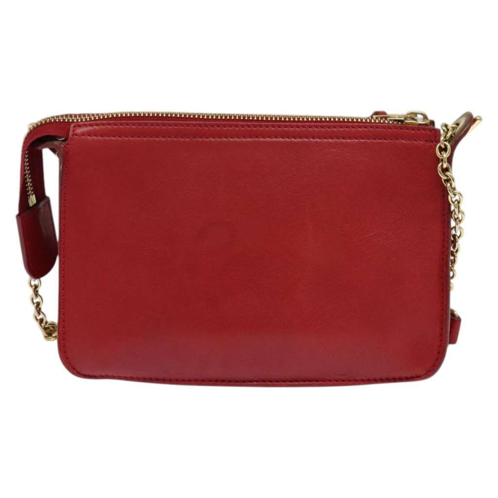Celine Shoulder Bag Red Leather Good condition - Back View
