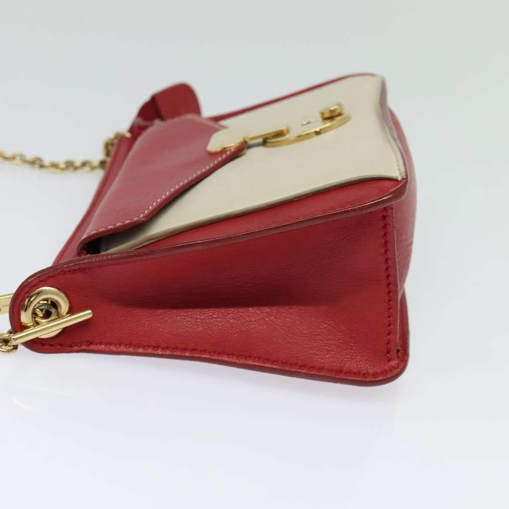 Celine Shoulder Bag Red Leather Good condition - Inside View