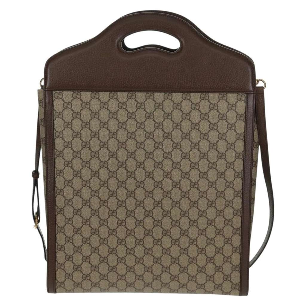 Gucci Cut Out Handle Tote Beige Canvas Good condition - Back View