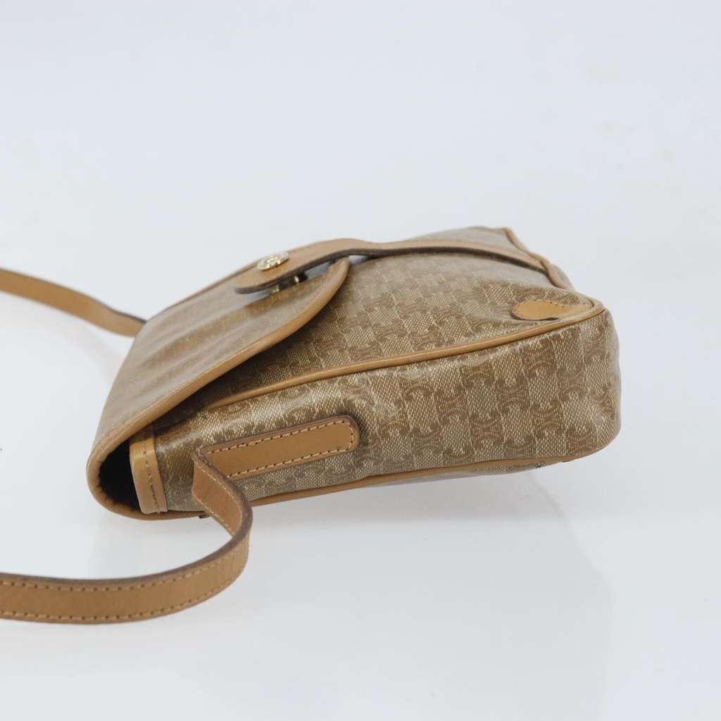 Celine Vintage Macadam Shoulder Bag Beige Canvas Fair condition - Model View