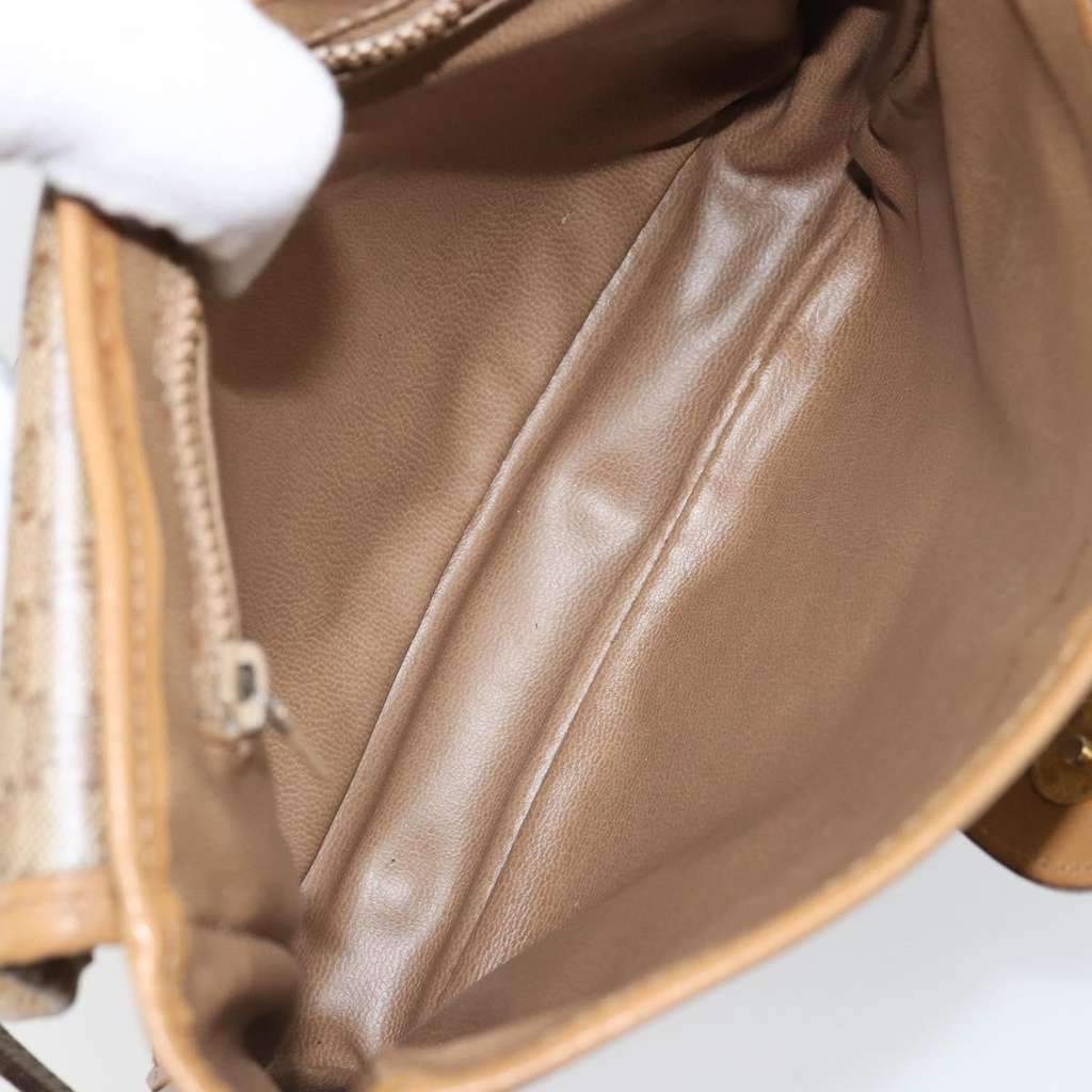 Celine Vintage Macadam Shoulder Bag Beige Canvas Fair condition - Box View