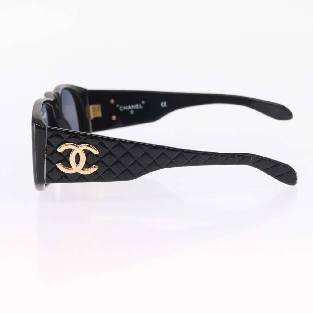 Chanel Logo CC Sunglasses Black Plastic Good condition - Inside View