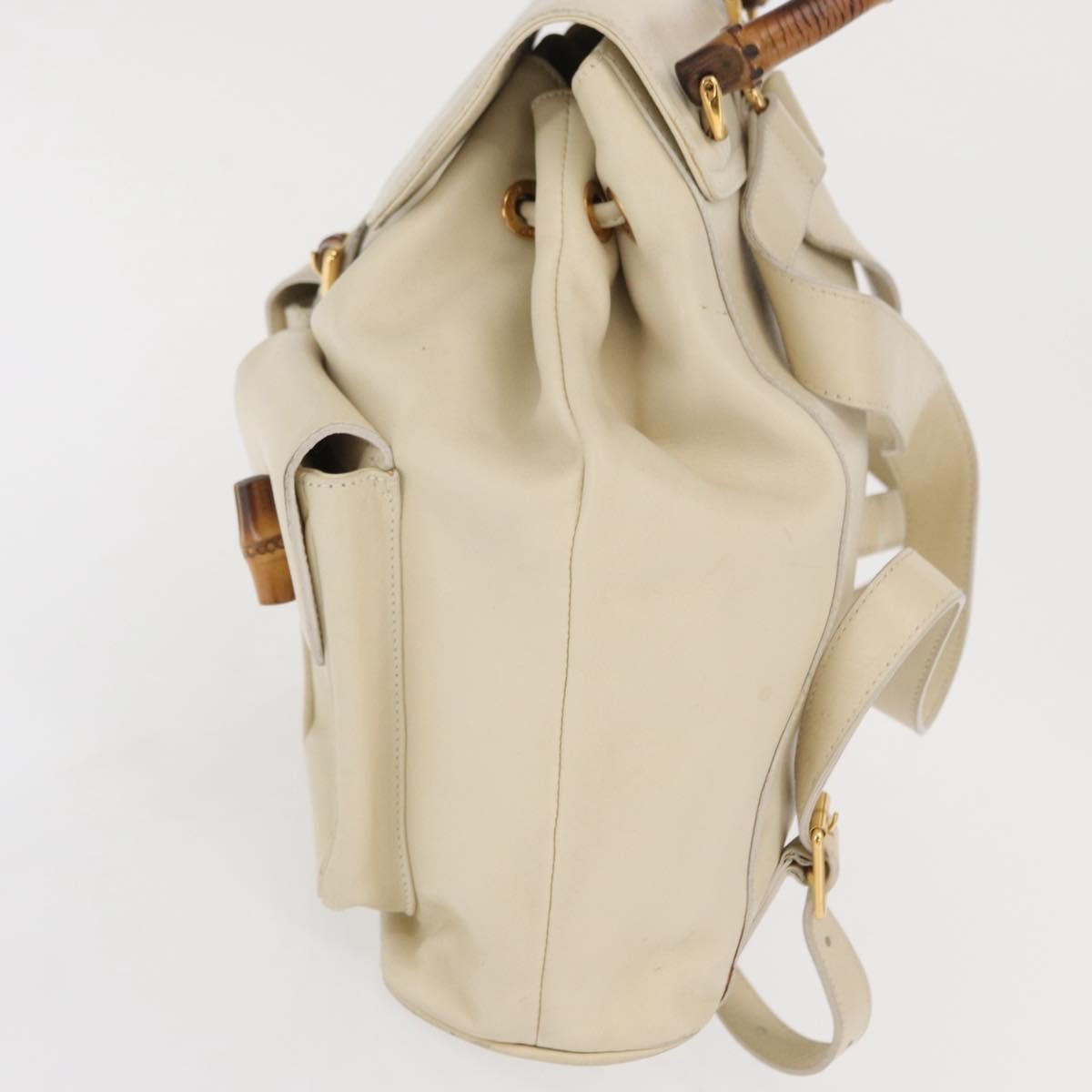 Gucci Vintage Bamboo Backpack Beige Leather Fair condition - Inside View