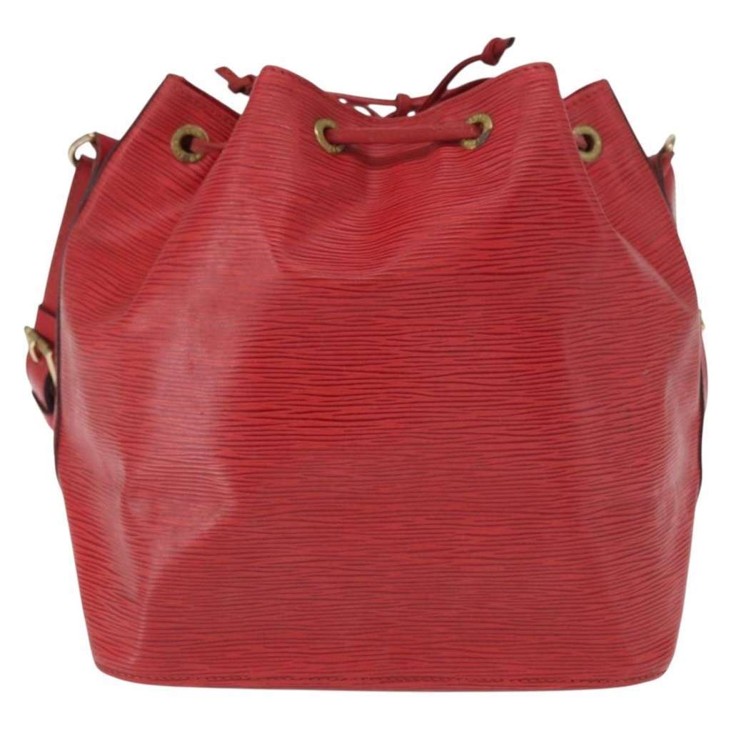 Louis Vuitton Petit Noe Handbag Red Leather Fair condition - Back View