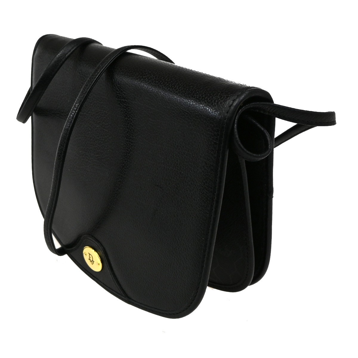 Christian Dior Vintage Honeycomb Flap Crossbody Bag Black Good condition - Model View