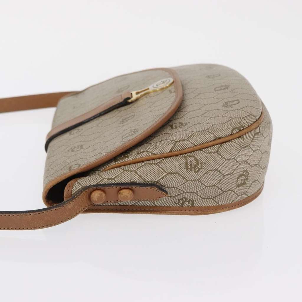 Christian Dior Vintage Honeycomb Shoulder Bag Beige Canvas Good condition - Model View