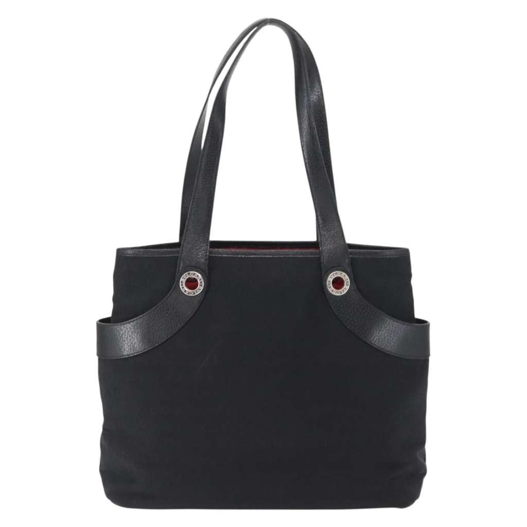 Bvlgari Logomania Tote bag Black Canvas Good condition - Back View