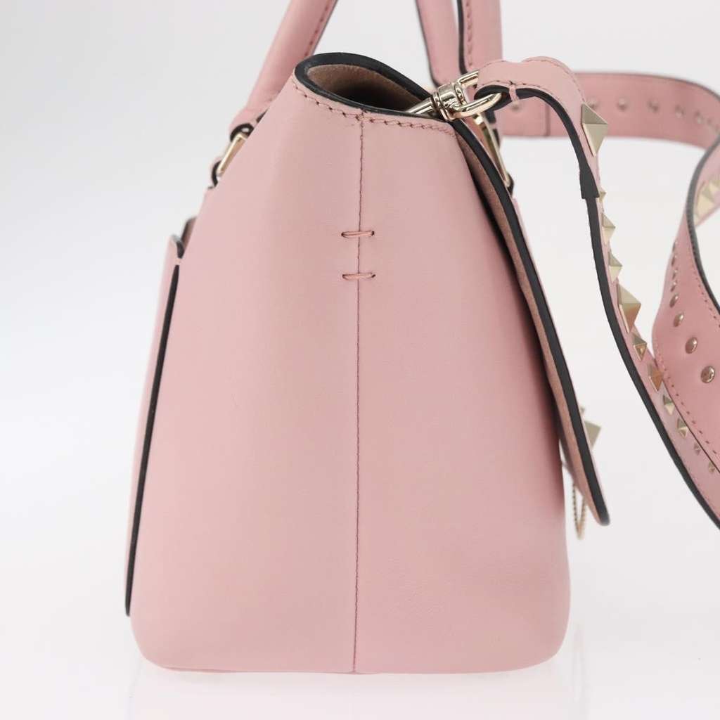 Valentino Garavani Demilune Flap Satchel Pink Leather Good condition - Model View