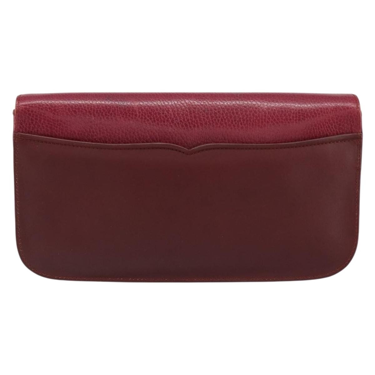Cartier Must de Cartier Clutch bag Burgundy Leather Good condition - Back View