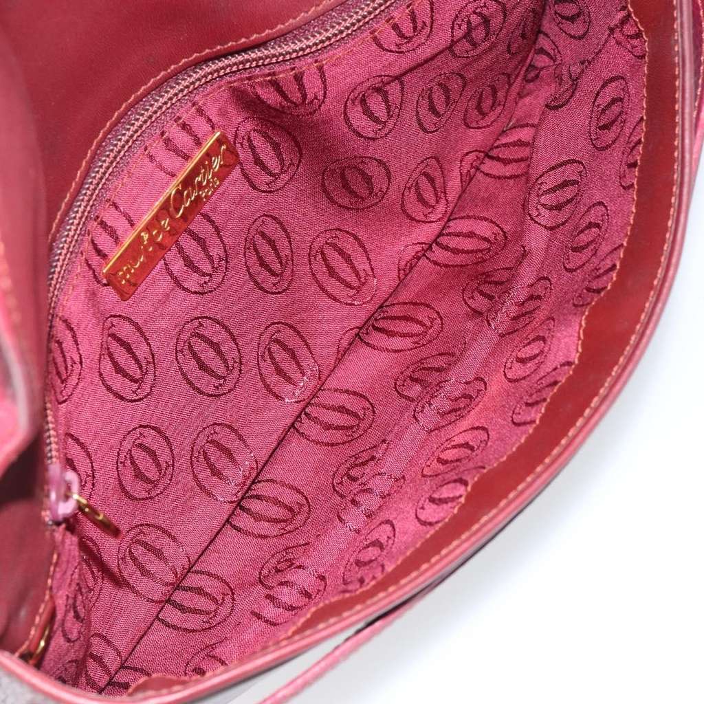 Cartier Must de Cartier Clutch bag Burgundy Leather Good condition - Box View