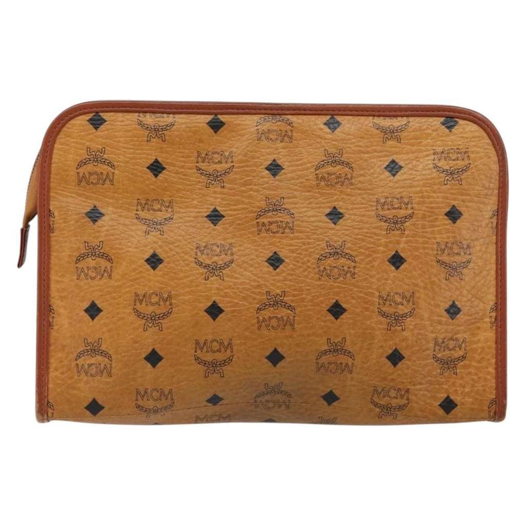 Mcm Visetos pouch Brown Canvas Good condition - Back View